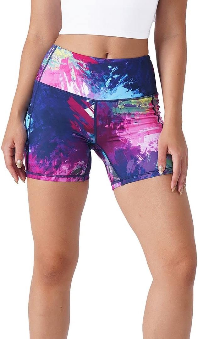 Tough Mode Women High Rise 5 Super Soft Athletic Shorts Pockets Bike Fitness Workout Running Yoga Tummy Control