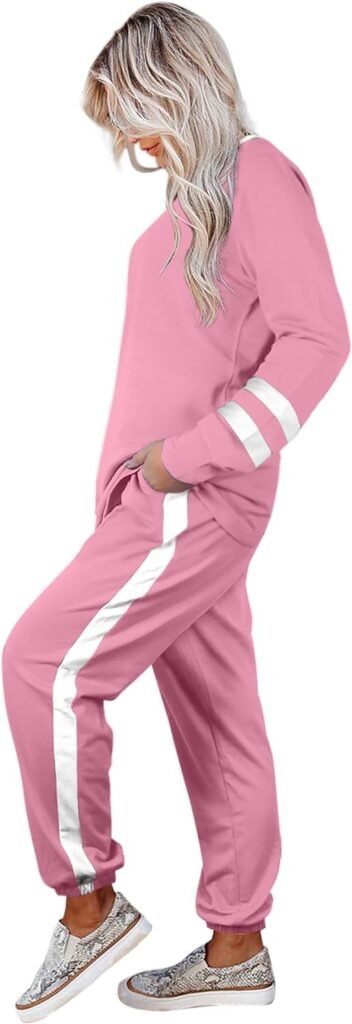 Aloodor Sweatsuit for Women 2 Piece Outfits for Womens Crewneck Sweatshirts Pullover