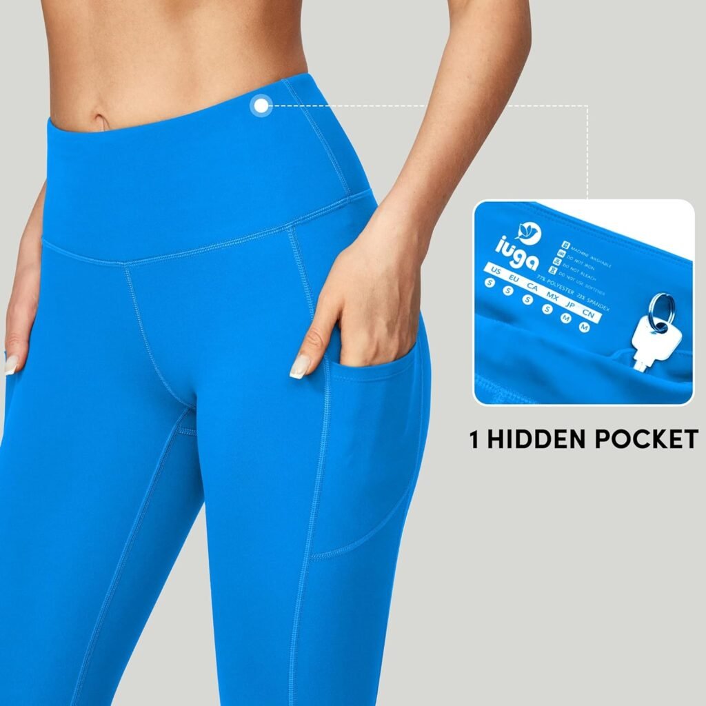 IUGA High Waist Yoga Pants with Pockets, Leggings for Women Tummy Control, Workout Leggings for Women 4 Way Stretch