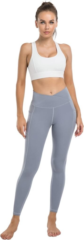 YOUNGCHARM 4 Pack Leggings with Pockets for Women,High Waist Tummy Control Workout Yoga Pants