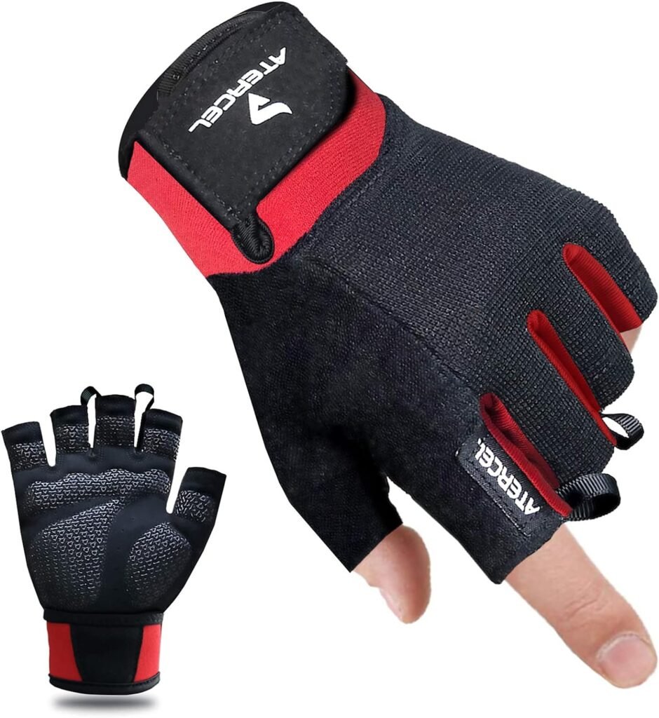 ATERCEL Workout Gloves for Men and Women, Exercise Gloves for Weight Lifting, Cycling, Gym, Training, Breathable and Snug fit