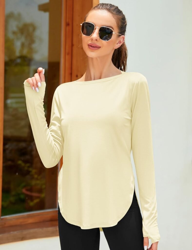 ZHENWEI Womens Long Sleeve Sun Shirt UV Protection Workout Tops Lightweight UPF 50+ Golf Gym Hiking Shirts Outdoor Clothing